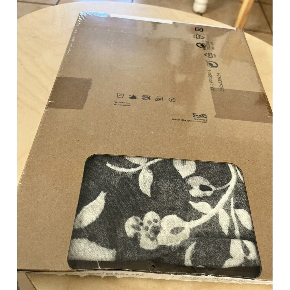 IKEA STRANDMON Ottoman Footstool Cover Slipcover Floral New 905.466.14